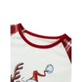 thumbnail image 5 of Elippeo Family Matching Christmas Pajamas, Deer  Santa Print Long-Sleeved Tops + Plaid Pattern Trousers Sleepwear Outfits, 5 of 10