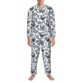 thumbnail image 3 of Naloa Chicken And Fish Men’s Pajamas Set - Long Sleeve Button Down Sleep Shirt and Pajama Bottoms Sleepwear Set-Large, 3 of 7