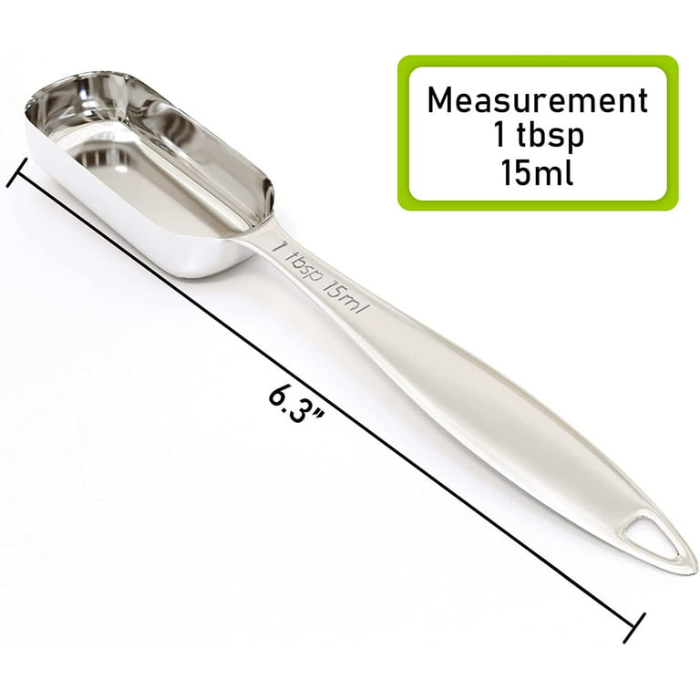 1 Tablespoon(15 mL | 3 Teaspoon | 1/16 Cup | 1/2 Oz.) Single Measuring  Spoon, Stainless Steel Rectangular Individual Measuring Spoons, Long Handle