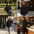 thumbnail image 4 of VEKDONE Hoodies for Women Long Sleeve Drawstring Hood Sweatshirt with Kangaroo Pocket Oversized Loose Fit Casual Solid Color Pullover Sweatshirt Black XXXL, 4 of 8