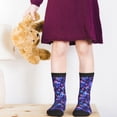 thumbnail image 5 of Rocae Skull daisy purple for Girls Boys Crew Socks,Children's Socks, Kids Socks, Toddler Socks: Daily Wear with Kids School Uniform, 5 of 5