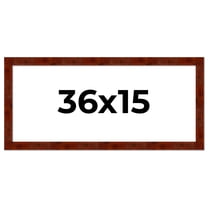 36x15 Walnut Brown Veneer Real Wood Picture Frame Width 1.75 inches | Interior Frame Depth 0.5
