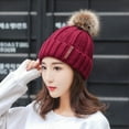 thumbnail image 3 of Womens Winter Beanie Warm Cable Knit Hat Style Stretch Trendy Ribbed Cap,Color:,Size:One Size, 3 of 5