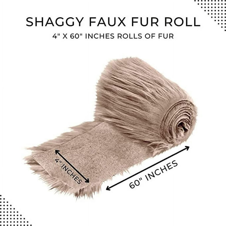 FabricLA Shaggy Faux Fur Fabric by The Yard - 18 x 60 Inches (45