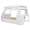 White, variant on Hassch Twin Over Full Bunk Bed with Trundle and Built-in Desk, Solid Wood Bunk Bed Frame with Three Storage Drawers and Shelf (Gray)