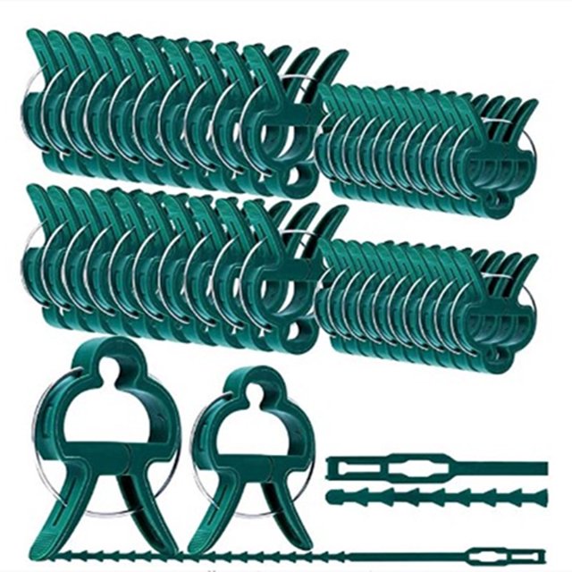60 clips de soporte para plantas, flores y enredaderas, clips de soporte para plantas de tomate de jardín para tallos de apoyo, enredaderas para crecer en vertical, herramienta para enderezar, jaula