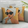 thumbnail image 3 of Nawypu Minimalist Boho Fashion African American Meditation Black Girl Throw Pillow Cover, Pillow Cover,Black Girl Gifts,Boho Gifts for Women Girls,Bohemian Home Bedroom Living Room Decor,Set of, 3 of 5