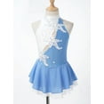 thumbnail image 6 of YiZYiF Big Girls Figure Skating Dress Shiny Sequins Floral Gymnastics Dance Leotard, 6 of 7
