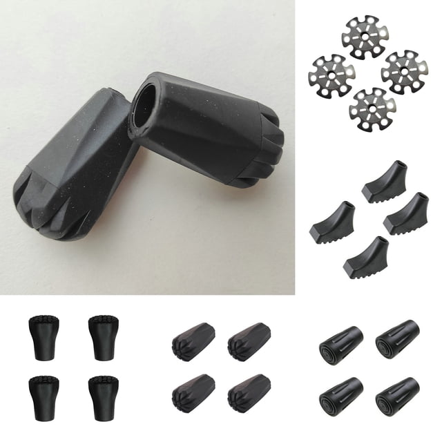 4 Pcs Protège-Cannes de Marche Anti-Fissures Épaissi Antidérapant en Caoutchouc Flocon de Neige Support de Neige Housse de Protection Fournitures de Randonnée