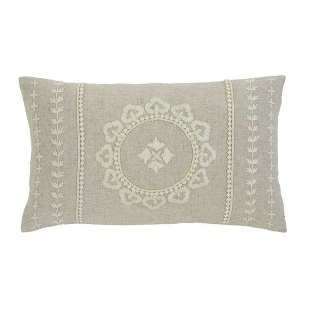 Ashley Embroidered Throw Pillow in Antique (Set of 4)