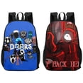 thumbnail image 2 of Roblox-Mochila con estampado de doble cara para niños y niñas, morral escolar con estampado de puertas, Escape de la puerta, 2 of 4