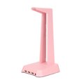 thumbnail image 1 of Soporte Para Auriculares Para Juegos, Interfaz De Audio De 3,5 Mm Que Brilla Intensamente, Iluminación RGB, Soporte Para Auriculares RGB Para Auriculares ANGGREK Rosa, 1 of 8