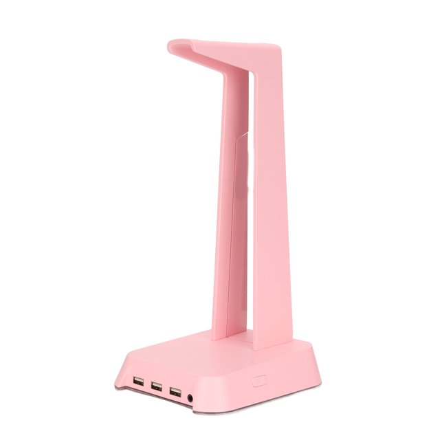 Soporte Para Auriculares Para Juegos, Interfaz De Audio De 3,5 Mm Que Brilla Intensamente, Iluminación RGB, Soporte Para Auriculares RGB Para Auriculares ANGGREK Rosa