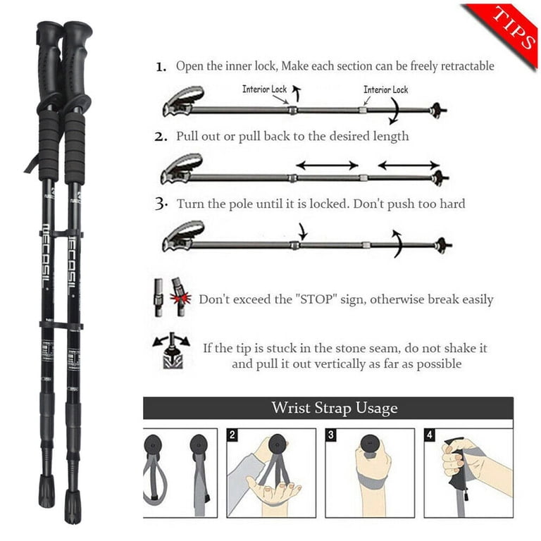 Homeya Trekking Poles, Lightweight Aluminum Hiking Sticks photo 8