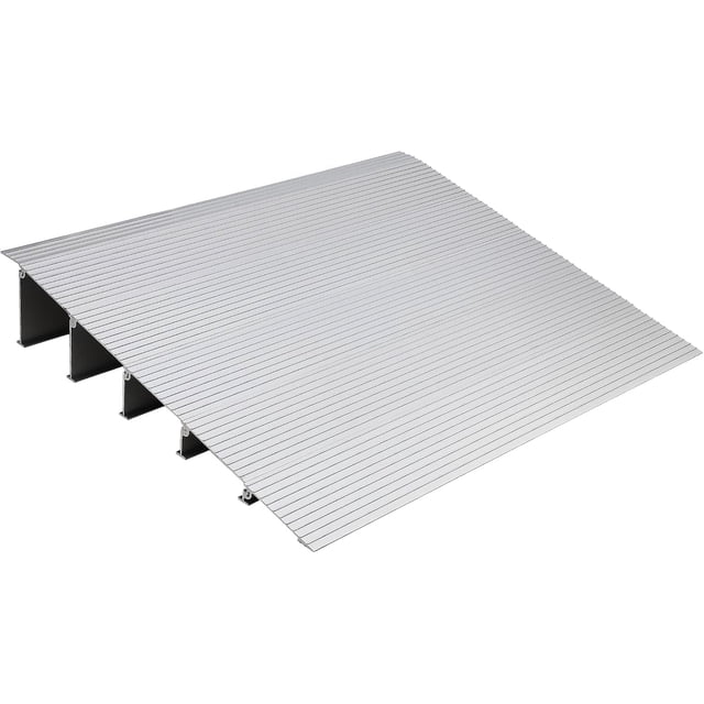 5 In Rise Aluminum Door Threshold Ramp Non-Slip Entry Ramp 800 Lbs Capacity Adjustable for Wheelchairs Scooters Walkers and Strollers
