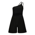 thumbnail image 6 of Black*Friday Clearance under $5 LEBONYARD Womens Summer Shorts,Women's Shorts for a Casual and Comfortable Outfit,,Women's Fashion Solid Shoulder Strap Sleeveless Jumpsuit Shorts Pants, 6 of 9