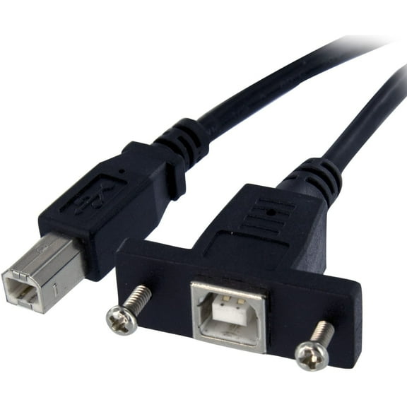 StarTech.com USBPNLBFBM3 Black Panel Mount USB Cable B to B