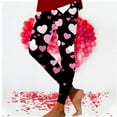 thumbnail image 2 of QQAMB Womens Leggings High Waist Valentine Day Printed Stretchy Leggings Comfy Lounge Yoga Pants Black 3XL, 2 of 4