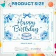 thumbnail image 2 of Blue Theme Banner Floral Design Party Backdrop Cake Pattern Gold Accents Celebration Backdrop for Birthday Party Indoor Decor Party Photography, 2 of 9