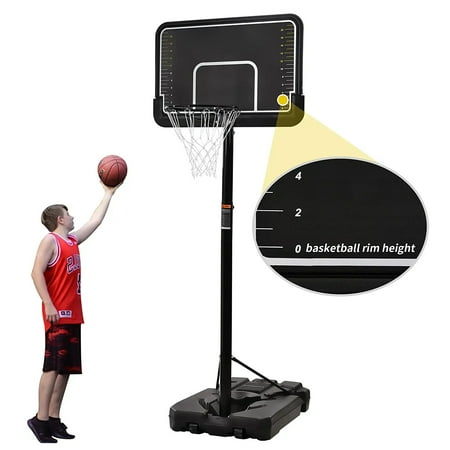 Churanty Portable Basketball Hoop 10FT for Outside with Adjustable Height 6.6-10ft Basketball System for Youth and Adult Telescoping 4-Spring Breakaway Rim  44  Polybarbonate Board with Steel Frame