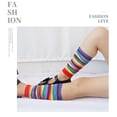 thumbnail image 4 of Rainbow Chauffe-Bras et Jambes à Rayures Tricot Sans Doigts Gants Bas Costume, 4 of 4