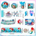 Little Mermaid Birthday Party Supplies Kit, 185pcs Theme Decorations ...