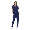 thumbnail image 2 of Ultra Stretch Form Fitting Womens Scrub Set (True Navy Blue, Small), 2 of 6