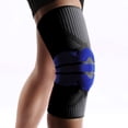 thumbnail image 3 of Knee pads, knee compression sleeve support with patella gel pads and side spring stabilizers,-black and purple single-M, 3 of 5