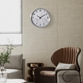 thumbnail image 4 of Clockswise 12-inch Non-Ticking Quartz Wall Clock with Thermometer & Hygrometer - Battery Operated Aluminum Analog Clock for Temperature & Humidity Monitoring - Ideal for Home, Office or School, Silver, 4 of 8