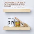 thumbnail image 2 of 18 inch Wood Floating Shelves, High End Solid Natural Wood 18inch Floating Shelf for Wall Mounted, Unfinished Wooden 18in Floating Shelves, Heavy Duty Bracket, 18 X 6.5 X 1.75 inch, Set of 2, 2 of 4