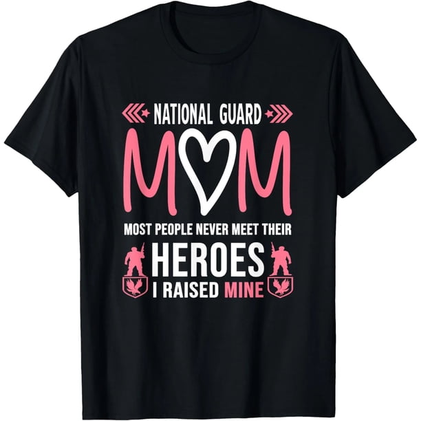 Camiseta de Mujer "Mamá de la Guardia Nacional" - Héroes del Ejército, Talla Extra Grande, Color Negro, Ideal para Familiares Militares