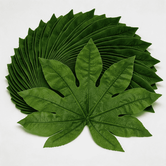 30 Pcs Large Fatsia Leaf Placemats (13x17"), Star Aralia Leaf Table Decor for Party