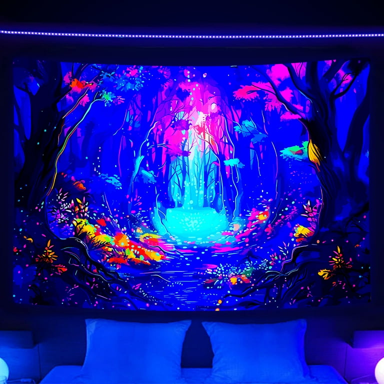 Psychedelic Art The Dark Tapestry Fantasy Forest Blacklight