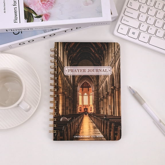 96 Pages Vintage Prayer Journal | Hard Cover Daily Devotional with Guided Prayer Planner, Church & Bible Study Notebook in English, Perfect Inspirational Gift for Adults