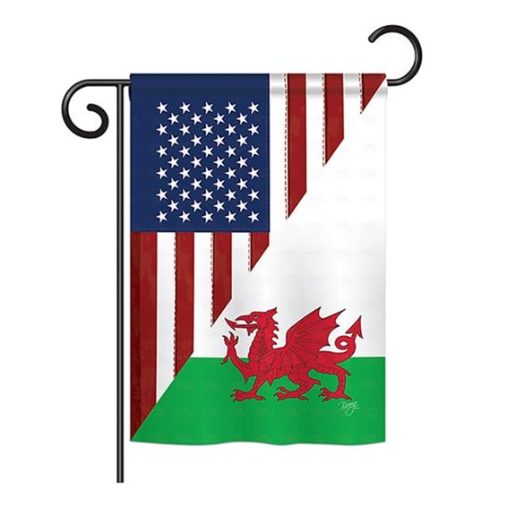 Breeze Decor BD-FS-G-108389-IP-BO-DS02-US US Wales Friendship Flag - s of the World - Everyday US Friendship Impressions Decorative Vertical Garden Flag - 13 x 18.5 in.