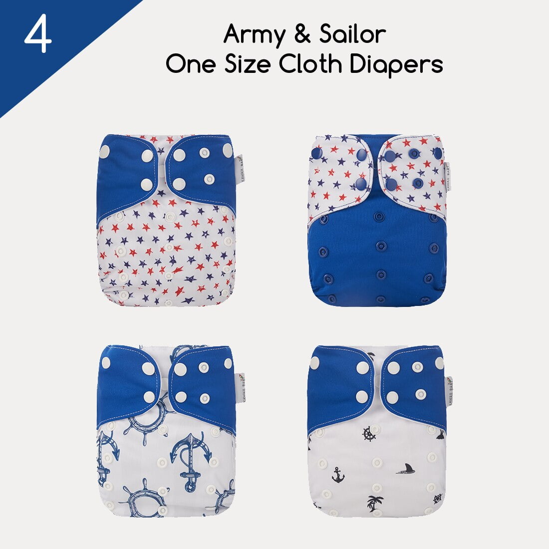 KaWaii Baby 4 Spring Sunshine One Size Pocket Cloth Diapers Shell with