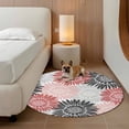 thumbnail image 2 of Red Pink Grey Sunflowers Round Area Rug 3.3Ft Washable Circle Rugs for Dining Room Table, Boho Retro Floral Rustic Blossom Non-Slip Carpet Floor Mats Indoor Outdoor Carpet Runner Aesthetic Home Decor, 2 of 8