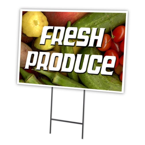 SignMission C-2436 Fresh Produce 24 x 36 in. Fresh Produce Yard Sign & Stake