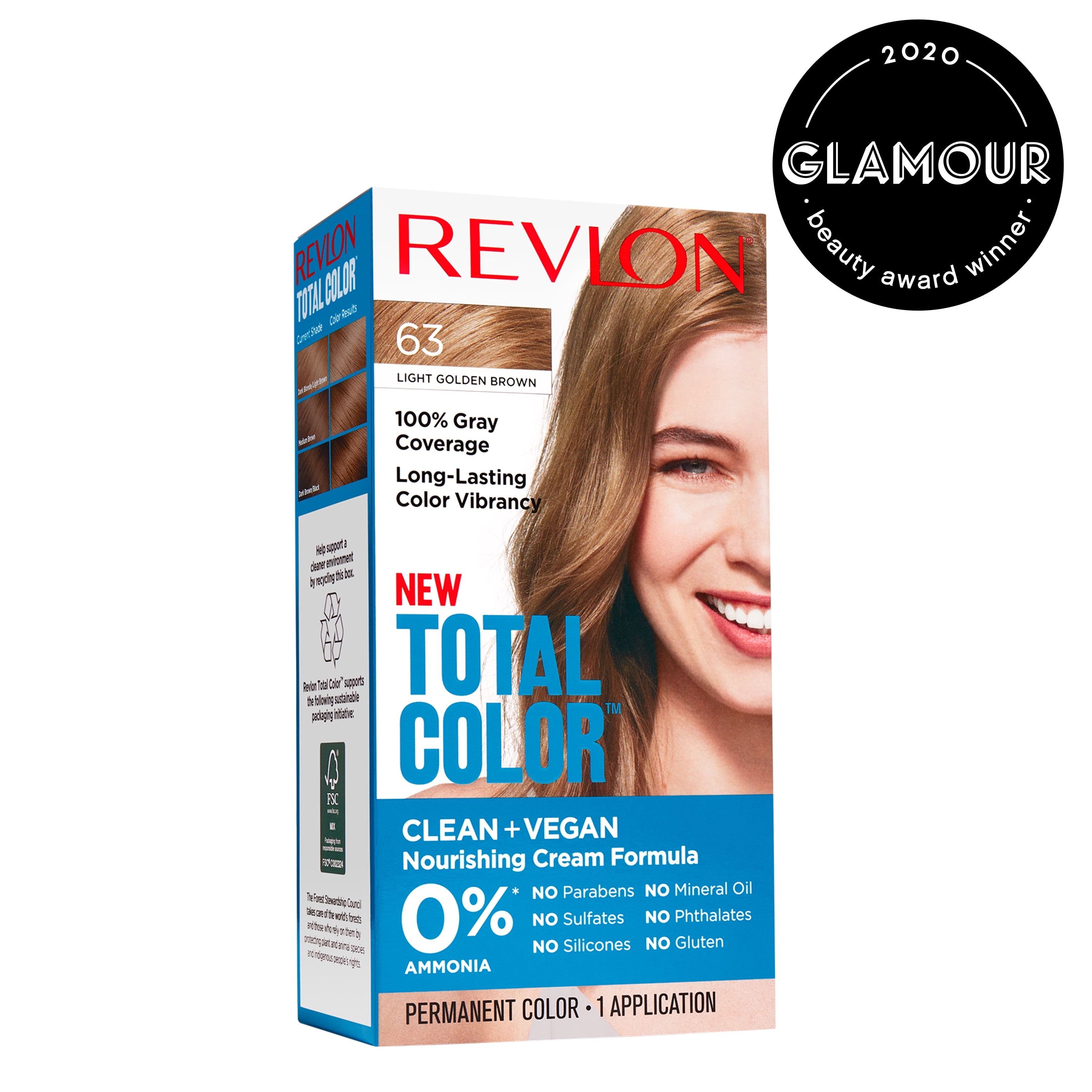 Revlon Total Color Hair Color, Clean and Vegan, 100 Gray Coverage