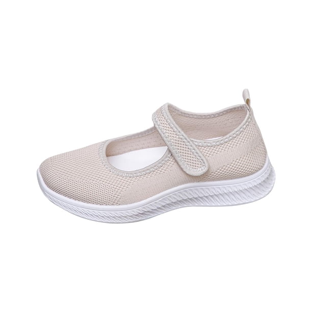 Zapatos de Caminata de Verano Mujeres Mujeres de Moda Casual Primavera Y Verano Malla Respirable Cuña Tacón Zapatos Gruesos con Correa Ajustable Mary