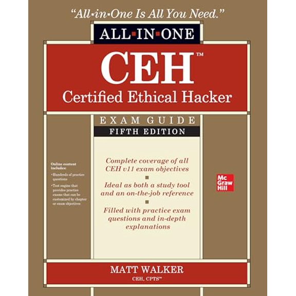 Pre-Owned Ceh Certified Ethical Hacker All-In-One Exam Guide, Fifth Edition (Paperback) 1264269943 9781264269945