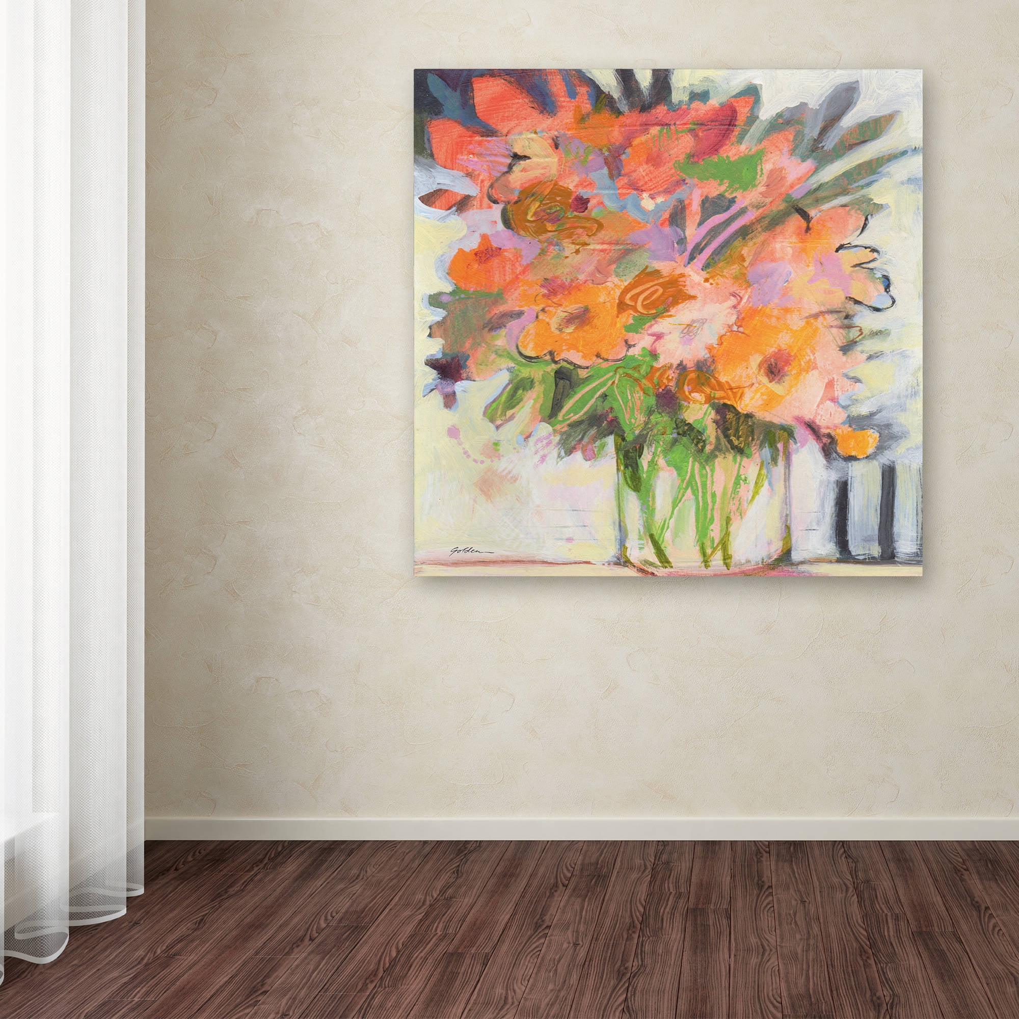 Trademark Fine Art "Orange Bouquet" Canvas Art by Sheila Golden