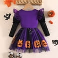 thumbnail image 6 of YUEHUA Halloween Fancy Gown for Toddler Kids, Sequin Embellished Overlay with Velvet Bow, Pretty Ruffled Hem Holiday Carnival Dress for 5-8, 6 of 8