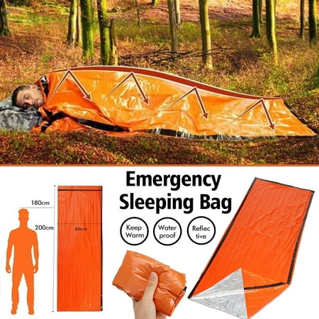 Reusable Waterproof Emergency Sleeping Bag Tent Keep Warm Sleeping Bag Outdoor Adventure Survival Camping Hiking Travel