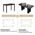 thumbnail image 6 of QEZEOM Rectangular Dining Table 63", Modern Black Kitchen Table, Indoor Dining Table for Kitchen, Bar, Living Room, Small Space, Easy Assembly, 6 of 8