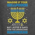 thumbnail image 6 of Wild Bobby Hanukkah Imagine If Your Phone Battery was Low but Lasted 8 Days Men T-Shirt, Heather Black, XX-Large, 6 of 6