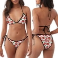 thumbnail image 3 of Rateoe Hand Drawn Tomatoes Print Women’s Bikini Swimsuits, Adjustable Bikini Set,Two-Piece Swimwear Removable Padding Bikini, 3 of 6