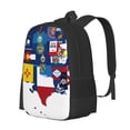 thumbnail image 1 of Balery The Map Of United States Mochila para hombre y mujer - Tela Oxford 600D resistente - Gran capacidad, resistente al agua, ideal para la escuela, viajes y senderismo, 1 of 6