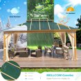 thumbnail image 6 of Hommow 12' x 16' Aluminum Frame Outdoor Gazebo, Metal Double Roof Patio Gazebo for Gardens, Lawns, Parties, Green, 6 of 8