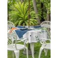 thumbnail image 2 of Outdoor Tablecloth with Umbrella Hole and Zipper, Fall Pumpkin Round Table Cloth 60 Inch Waterproof Tablecloth, Orange Green White Thanksgiving Leaf Plaid Picnic Table Cover for Patio Camping, 2 of 7